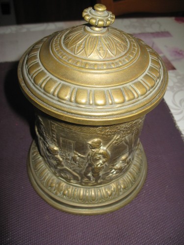 Ancien pot tabac décor - ancien,