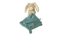 Peluche mouchoir lapin bleu