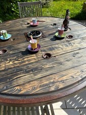 Table jardin bistrot style industriel touret SNCF loft 8 places