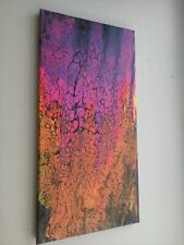 Toile tableau peinture abstraite liquitex signé "#flyo" 