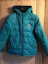 MANTEAU DOUDOUNE DUVET CYRILLUS RÉVERSIBLE VERT/BLEU 10 ans /12 ans