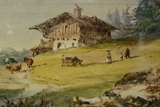 TABLEAU ancien Vue  Lac Léman
