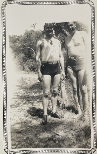 Vintage photo older men pose - vintage,