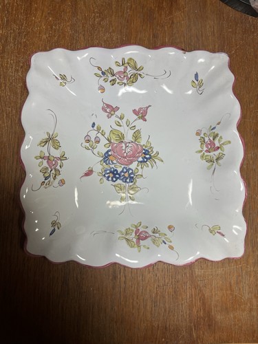 Plat carré faïence - plat,