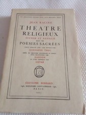 JEAN RACINE  Théâtre religieux  Esther et Athalie suivi des poésies sacrées