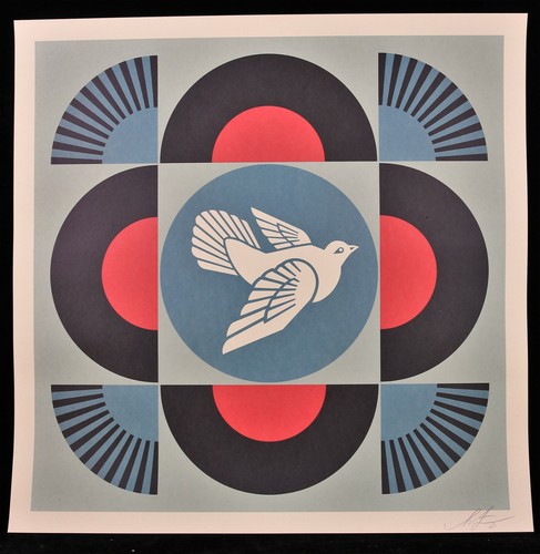 Shepard fairey dove black - fairey,