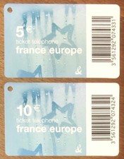 TICKET TÉLÉPHONE 2 COUPONS DE BURALISTE PAS TELECARTE PRÉPAYÉE PREPAID CARTE