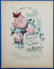 CARL MORITZ VALSE PIANO PARTITION LA ROSE LE PAPILLON GEORGES HANSEN 1884 BUVAL