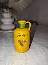 Burette à Vinaigre Moutarde Céramique Jaune Vintage - Décor Cuisine Rétro 