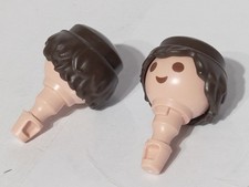 PLAYMOBIL X2 TÊTES PERRUQUES MARRON ROMAIN FERMIER BERGER VILLAGEOIS...
