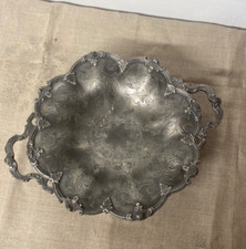 Plat coupé à fruit en étain james Dixon & sons avec tampon ancien dans son jus