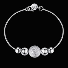Bracelet argent perles - argent, "perles