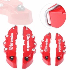 4 couvre-étriers de frein universels rouges style 3D pour voiture, avant et arri