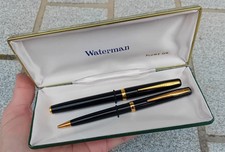 VINTAGE STYLO PLUME STYLO BILLE  "WATERMAN" PLUME OR ET SON ETUI COFFRET