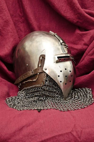 Medieval bellows visor sallet - visor,
