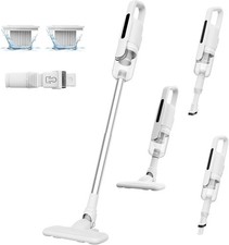 Aspirateur Balai A Main 2 en 1 Sans Sac 120W 6500PA Puissant Blanc Léger FR