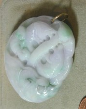 14K Or Sculpté Jadéite Jade