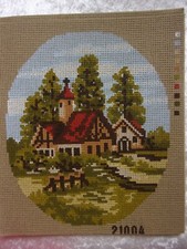 N° 21004  CANEVAS A FAIRE PAYSAGE  23,5 cm x 19,5 cm sans fil et sans aiguille