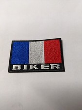 Patch Thermocollant Brodé Drapeau Biker France L 7,2 cm H 4,7 cm