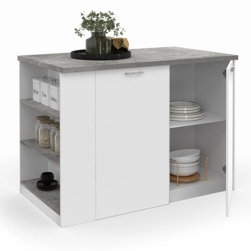 Ilot central tibo 120 - central, bois