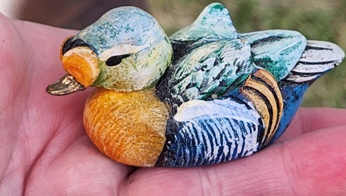Hand painted wooden duck - hand-painted,