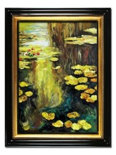 Claude Monet - Nénuphars - 64x84cm Avec Cadre Peinture À L'huile Toile Signée