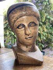 Sculpture bois buste visage
