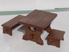 TABLE PLAYMOBIL BANCS MARRON BOIS REF 3269 3285 3938 4213 4251 4290 4899 5039