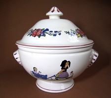 Hansi d' Alsace Grande Soupière en Faïence Elchinger