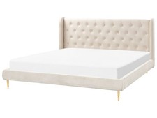 Lit double beige velours - double,