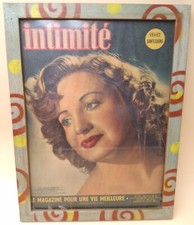 Déco vintage tableau couverture de magazine "INTIMITÉ" 1950 cadre customisé N°5