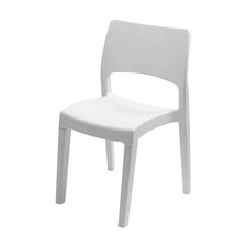 Chaise blanche de jardin Intérieur/extérieur  50x51xH82cm PROGARDEN