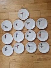 Lot De 13 Assiettes Decor Oiseaux Porcelaine De Luxe