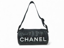 SAC A MAIN CHANEL A24984 SPORTLINE CYLINDRE LOGO CC EN TOILE PVC NOIRE HAND BAG