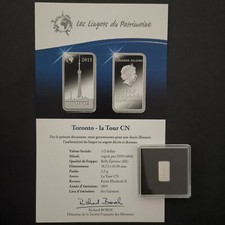 LINGOT 2.5g ARGENT 999‰ BE / TORONTO LA TOUR CN / HALF DOLLAR 2015 SALOMON ISLAN