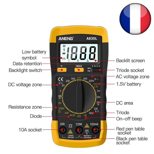 Multimètre numérique testeur - multimètre,