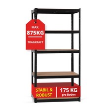 Rangement de Étagère Atelier Charge Lourde Metalilique Noir 5 Tablette Max 875Kg