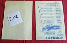 P.02 / PANHARD  DYNA   rare prospectus 1955