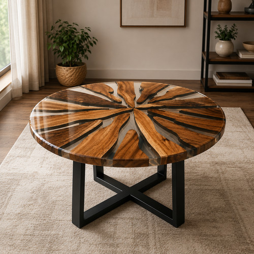 Table basse ronde bois - table,