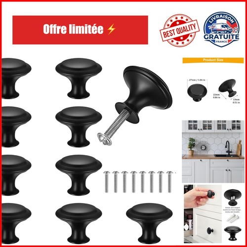Boutons porte rond - rond, acier
