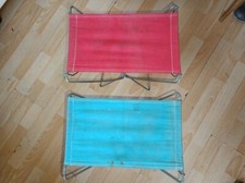 PAIRE TABOURETS VINTAGE PLIANTS CAMPING PECHEUR