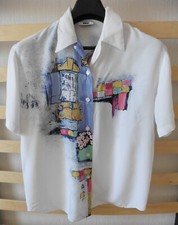 Chemisier paysage maison velo multicolore. Promod. Taille 42