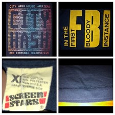 VTG 90s CITY HASH HOUSE HARRIERS FBI 50/50 T-Shirt USA Single Stitch XL BLOODY 