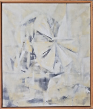 Tableau, peinture abstraite à l'huile sur toile de lin, signature à identifier.