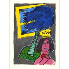 CORNEILLE Guillaume - Lithographie originale "Reine du monde" 76x56cm - 1998