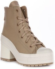 Converse A12345C Chuck Hi De Luxe Talon Plateforme Femme Taupe UK 3 - 8