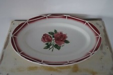 Ancien Plat ovale en faïence de Digoin décor floral modèle Cibon