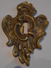 ANCIEN CACHE TROU DE SERRURE EN BRONZE 1900