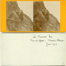 Stéréo, Chamonix, Mont-Blanc, le Mauvais Pas, mer de glace  Vintage albumen ster