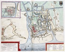 Reproduction plan ancien d'Ostende (Oostende) 1649